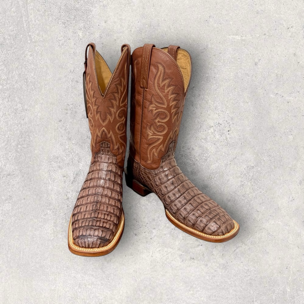 🔥🐊Lucchese Caiman Hornback Boots Sz 10D | New | Sole + Heel Protectors 🐊🔥 - Picture 9 of 14